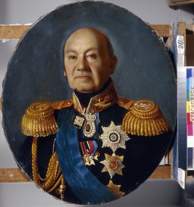 Portrait du comte Arseny Andreyevich Zakrevsky (Arseni Andreyevich Zakrevski) (1783-1865). Peinture de Sergey (Sergei, Serguei) Konstantinovich Zaryanko (Zarianko) (1818-1870), huile sur toile, apres 1848. Art russe 19e siecle, classicisme. State v. Suriko av Sergey Konstantinovich Zaryanko