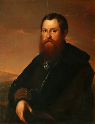 Portrett av kjøpmannen Pyotr Semyonovich Sapozhnikov av Sergey Konstantinovich Zaryanko