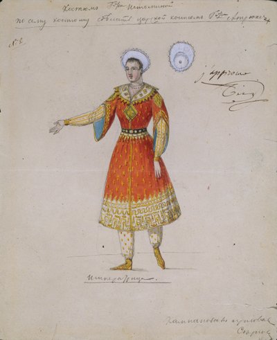 Kostymedesign for balletten Tsarina Syuyumbeki av A. Blanche, 1832 av Serkov