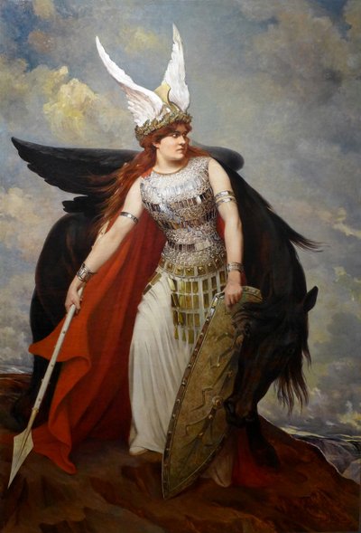 The Valkyrie, 20th Century (olje på lerret) av Servais Joseph Detilleux