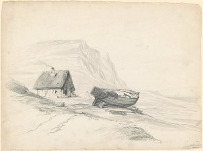 Hus og båt ved kysten av Seth Wells Cheney