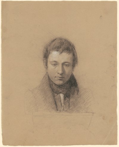 Portrett av John Cheney, ca. 1830-tallet (kull og stubbe forhøyet med hvitt kritt på papir) av Seth Wells Cheney