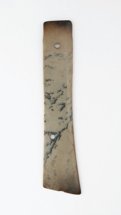 Seremonielt redskap (jade) av Shang Dynasty Chinese School