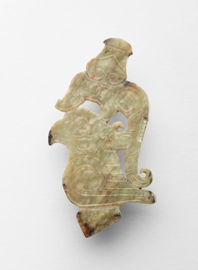 Finale i form av en fugl med drage, ca. 1300-c. 1050 f.Kr. av Shang Dynasty Chinese School