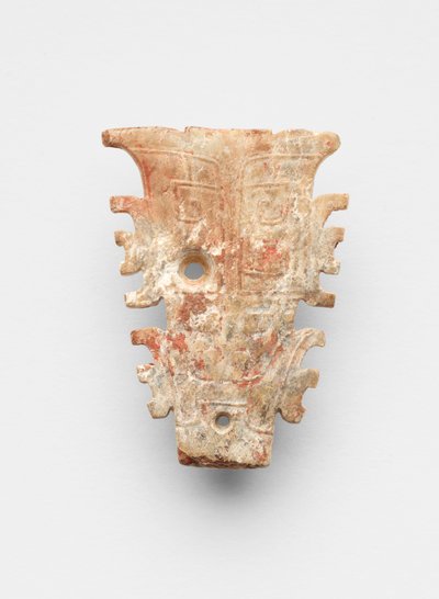 Anheng i form av en maske, ca. 1300-c. 1050 f.Kr av Shang Dynasty Chinese School