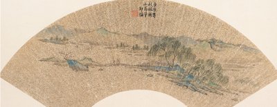 Landskap etter Wen Zhengming, datert 1640. av Shao Mi