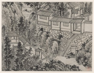 Tolv utsikt over Tiger Hill, Suzhou: The Pine Retreat av Shen Zhou