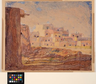 Indian Village, ca. 1928 (monotype på papir) av Sherman Trease