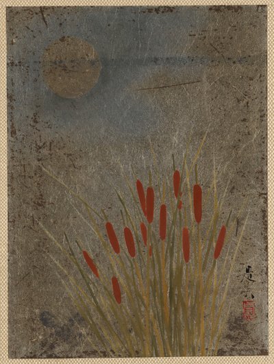 Kattehaler og måne. av Shibata Zeshin