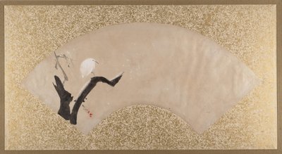 Egret på trestubb, slutten av 1800-tallet. av Shibata Zeshin