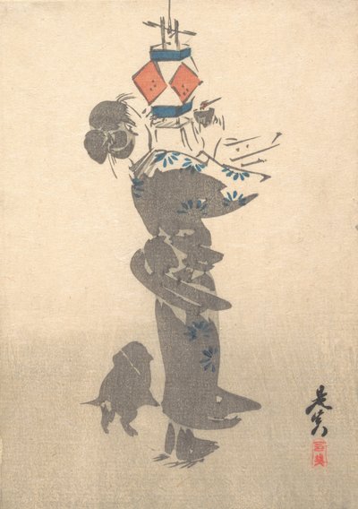 Tenne en hengende lykt for Obon-festivalen, 1860., 1860. av Shibata Zeshin