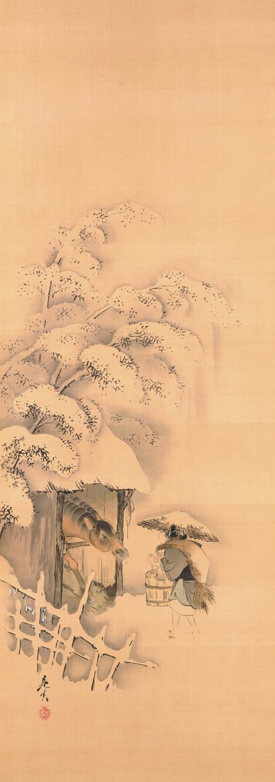 Noh-stykket Hachinoki, ett av tre av Shibata Zeshin