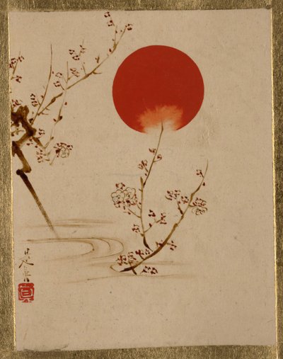 Sol- og plommegrener. av Shibata Zeshin