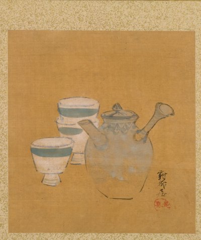 Tekanne og kopper fra Album of Paintings av den ærverdige Zeshin av Shibata Zeshin