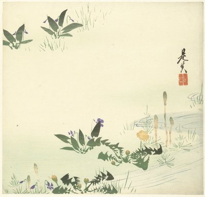 Vårblomster ved en bekk av Shibata Zeshin
