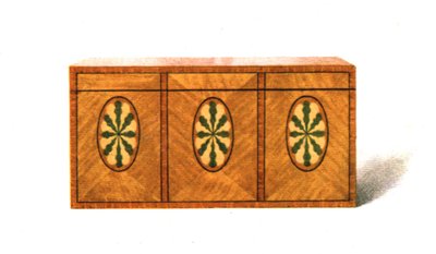 Innlagt sateng-tre Tea-Caddy, 1908. av Shirley Charles Llewellyn Slocombe