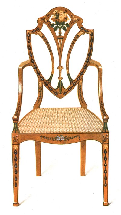 Malt stol i sateng, 1908. av Shirley Charles Llewellyn Slocombe