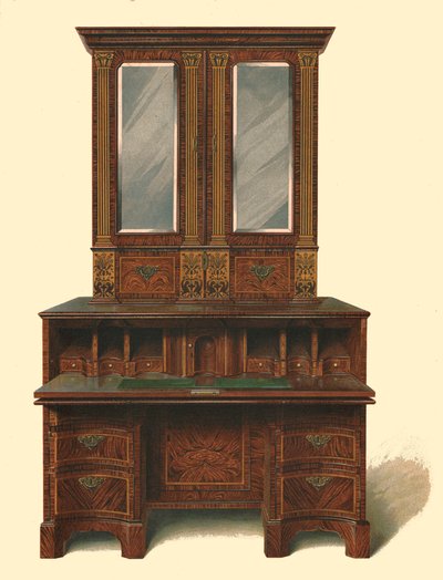 Valnøttinnlagt skriveskap, 1905 av Shirley Charles Llewellyn Slocombe