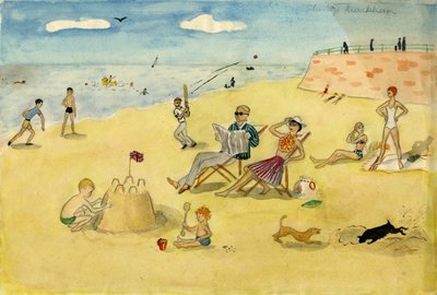 Strandscene, c1946. av Shirley Markham