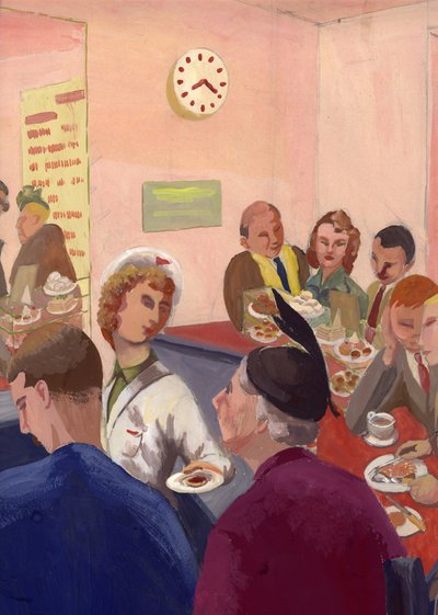 Kaféinteriør, London, c1950. av Shirley Markham