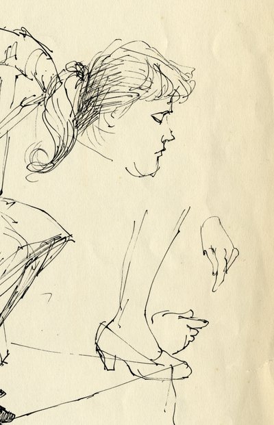 Hode, hender og fotdetalj, 1953. av Shirley Markham