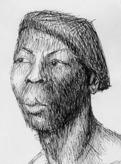 Mannshode iført beret, c1950. av Shirley Markham