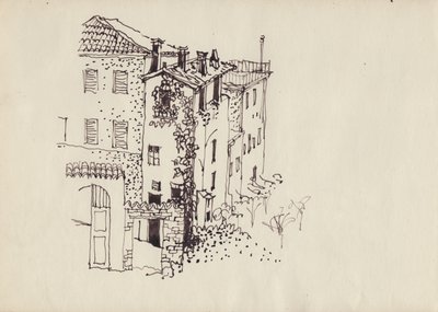 Hus med mansardtak, Italia, c1950. av Shirley Markham