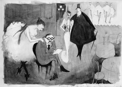 'Illustrasjon til et foredrag om Toulouse-Lautrec', c1950. av Shirley Markham