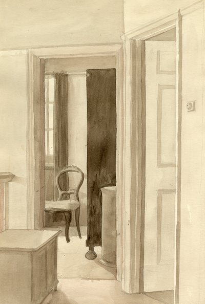 Interiør med stol, c1950. av Shirley Markham