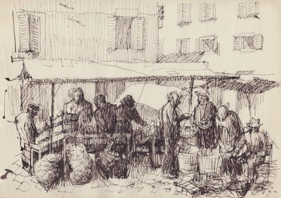 Markedsscene, Italia, ca 1950. av Shirley Markham