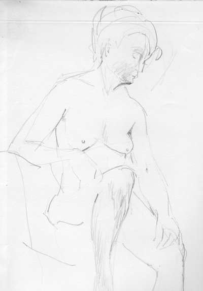 Sittende naken kvinne, c1950. av Shirley Markham
