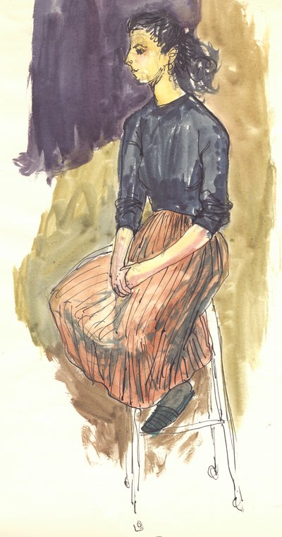 Sittende kvinne, c1950. av Shirley Markham
