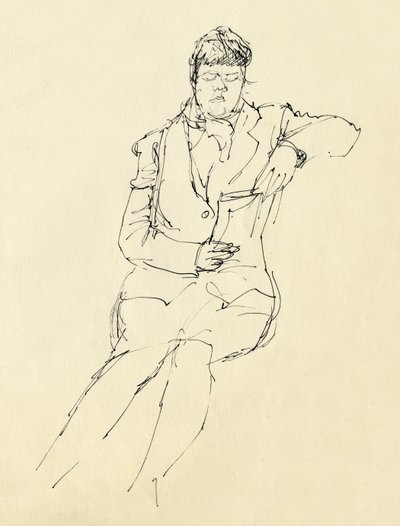 Sittende kvinne leser, 1953. av Shirley Markham