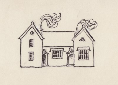 Skolehuset, Little Bedwyn, 1980-tallet. av Shirley Markham