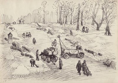 Trefelling, c1950. av Shirley Markham