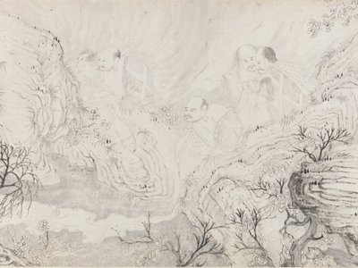 The Sixteen Luohans, datert 1667. av Shitao