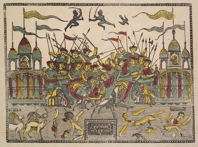 Kampscene (verso) av Shri Gobinda Chandra Roy