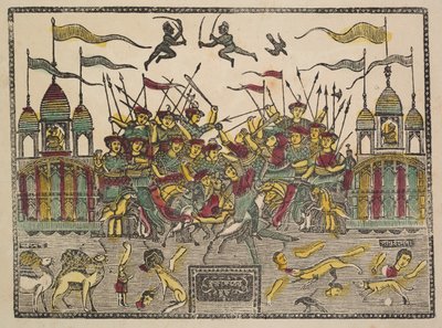 Slagscene, 1800-tallet. av Shri Gobinda Chandra Roy
