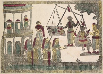Krishna vektet mot dyrebare gjenstander (?) (verso) av Shri Gobinda Chandra Roy