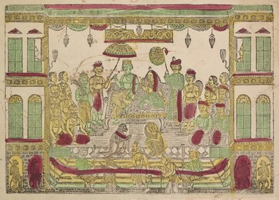 Rama og Sita i Det kongelige palass (recto) av Shri Gobinda Chandra Roy