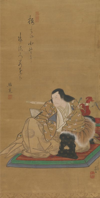 Portrett av skuespilleren Arashi Rikan I, ca. 1812. av Shunkosai Hokushu