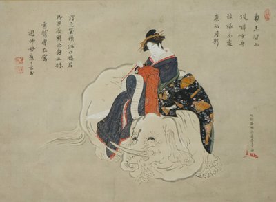 Kurtisane av Eguchi Eguchi no kimi, Maleri: 1770-80, inskripsjon: 1820-1830-årene. av Shunsho