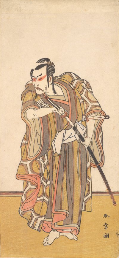 Ichikawa Danzo III som en samurai som tegner et sverd, ca. 1772. av Shunsho
