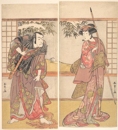 Kabuki ac and rs Hasegawa Toneya God idé d Ichikawa Dan Juro V, ikke sant? 1780-årene. av Shunsho