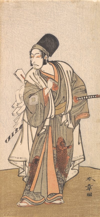 Stående figur av en skuespiller fra Ichikawa-familien, sannsynligvis Danjuro IV, 1726-1792. av Shunsho