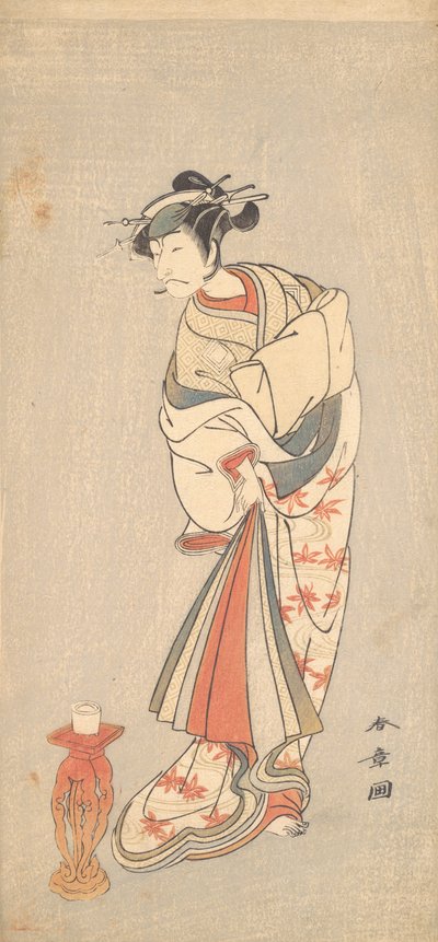 Skuespilleren Ichikawa Danjuro V i rollen som en kvinne, 1772. av Shunsho