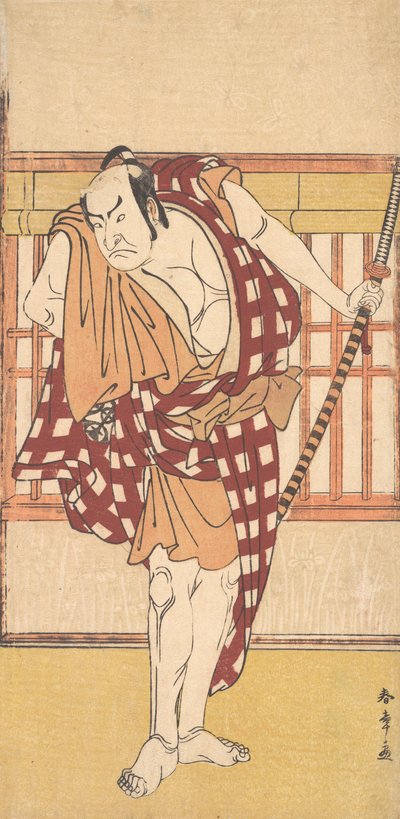 Skuespilleren Nakamura Nakazo som en Kyokaku, ca. 1777. av Shunsho