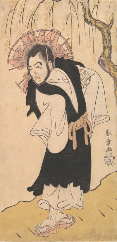 Skuespilleren Nakamura Utaemon I som munk under et piletre, 1726-1792. av Shunsho