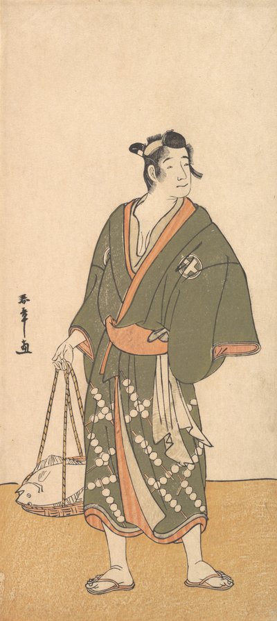 Skuespilleren Otani Hiroemon III som fiskehandler, 1726-1792. av Shunsho