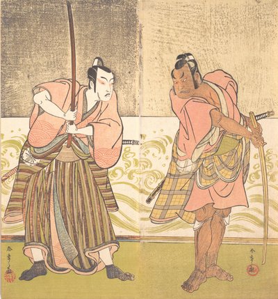 Skuespilleren Sakata Hangoro II og skuespilleren Matsumoto Koshiro IV, sent på 1700-tallet. av Shunsho